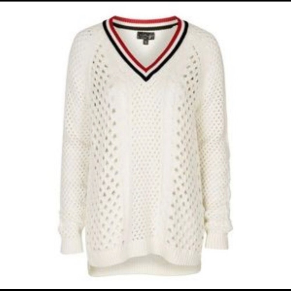 Topshop Cable Knit Tennis Sweater